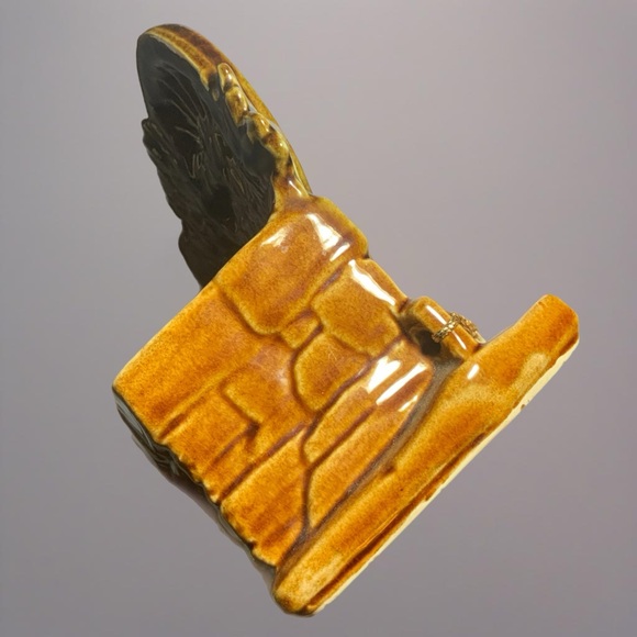 McCoy USA Spinning wheel planter with Scottie dog and cat. Vintage mid 1900s - Picture 7 of 11